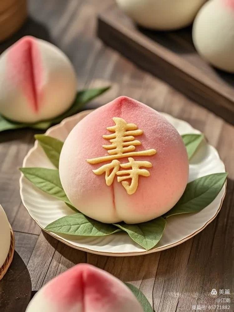 Peach buns for birthday celebrations