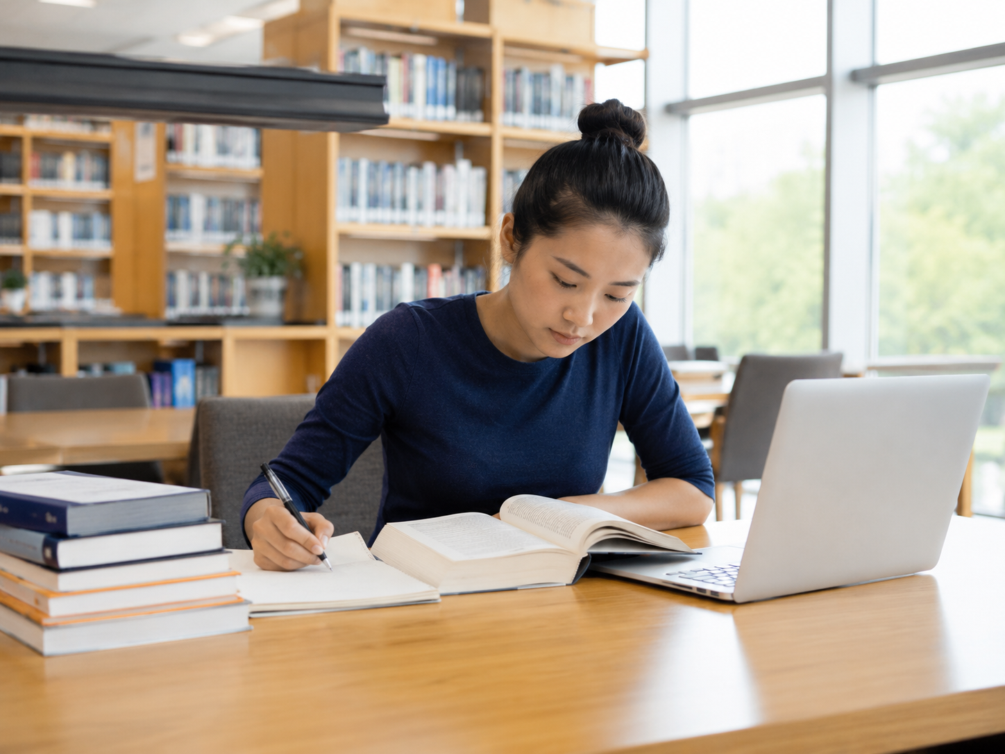 PD-20 在图书馆学习	Studying in the Library