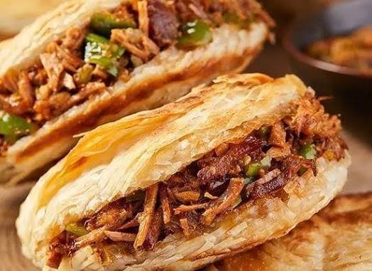 Roujiamo, a Xi'an meat sandwich with shredded meat filling