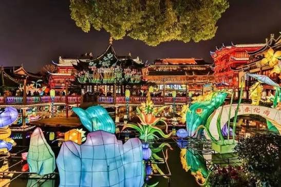 Lantern Festival with glowing lanterns