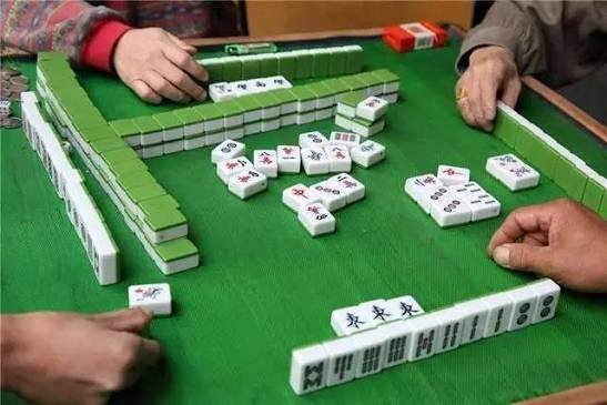 Mahjong tiles on a table